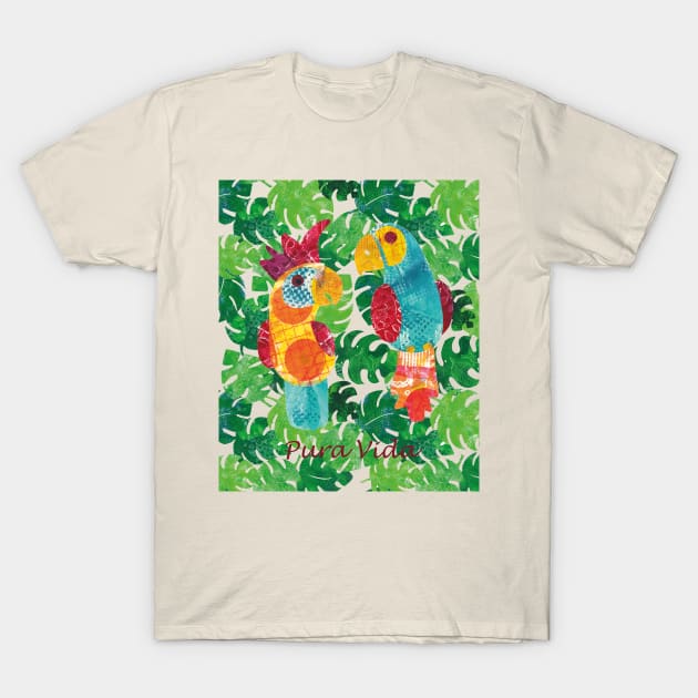 Pura Vida! Parrot and cockatoo chitchat T-Shirt by kittyvdheuvel